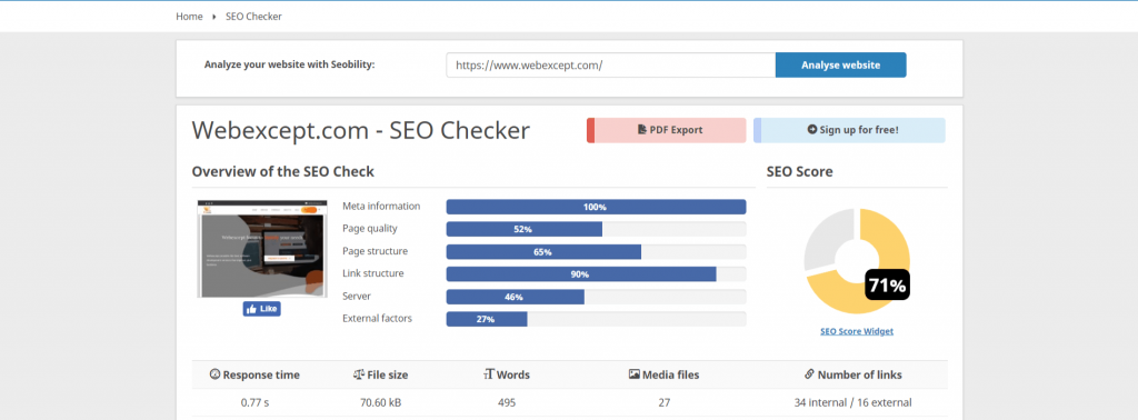 seobility free seo tools